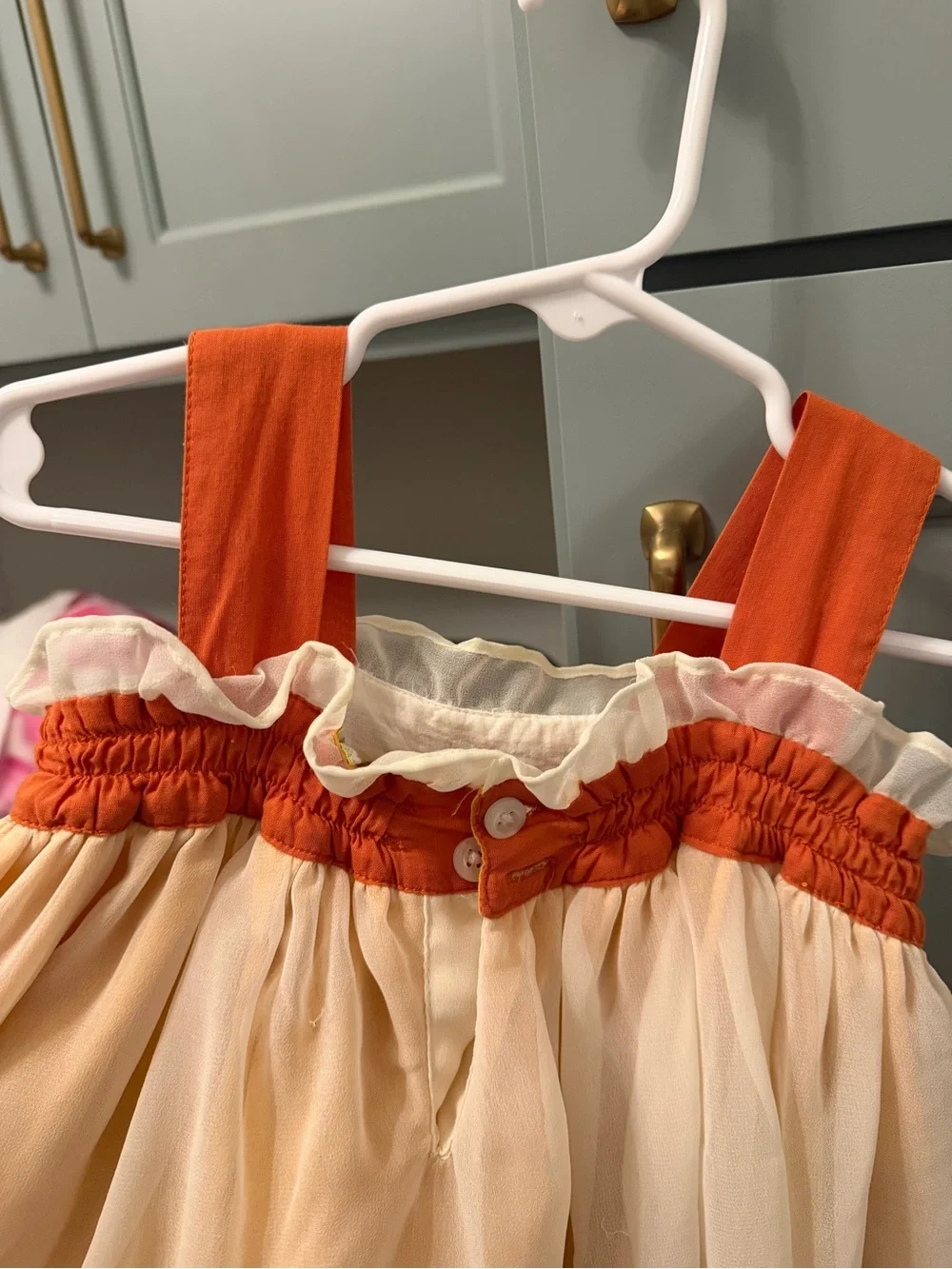Well Dressed Wolf Peach and Orange Ribbon Sundress